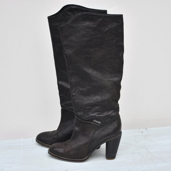 Diesel Dark Brown Heeled Boots - Picture 2 of 8